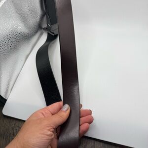 Reversible Black and Brown Leather Strap Belt